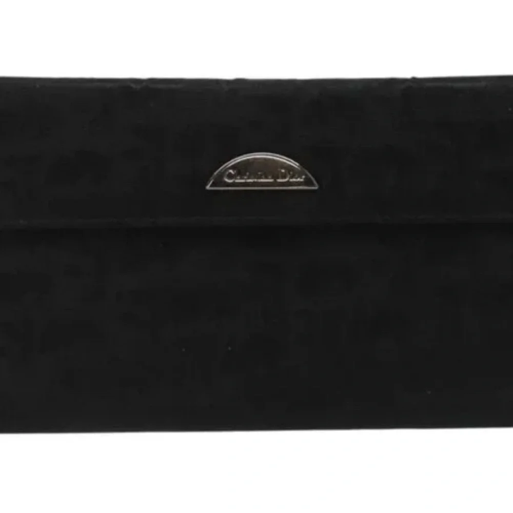 Vintage Christian Dior Trotter Canvas Long Wallet Black
